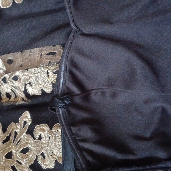 2/$70 Black Strapless Dress with Gold Detailing - Fits Size XS - Picture 7 of 8